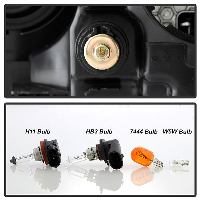 xTune Toyota Highlander 17-19 w/LED DRL Halogen Headlight - OE Black Right