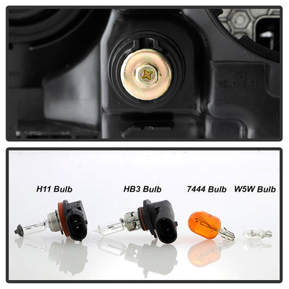 xTune Toyota Highlander 17-19 w/LED DRL Halogen Headlight - OE Black Right