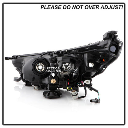 xTune Toyota Highlander 17-19 w/LED DRL Halogen Headlight - OE Black Right