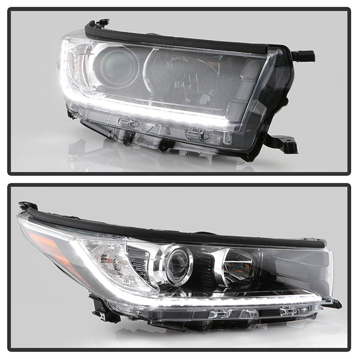 xTune Toyota Highlander 17-19 w/LED DRL Halogen Headlight - OE Black Right