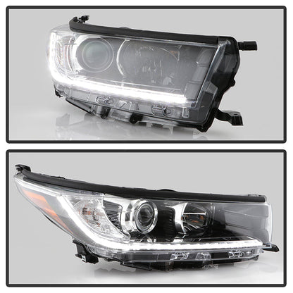 xTune Toyota Highlander 17-19 w/LED DRL Halogen Headlight - OE Black Right