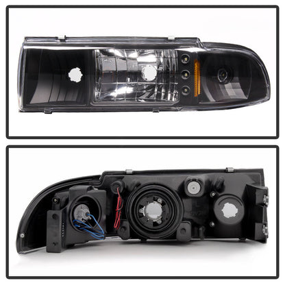 SPYDER Xtune Chevy Caprice 91-96 / Impala 91-96 1Pc LED Crystal Headlights Black HD-ON-CCP91-1PC-LED-BK 5031631
