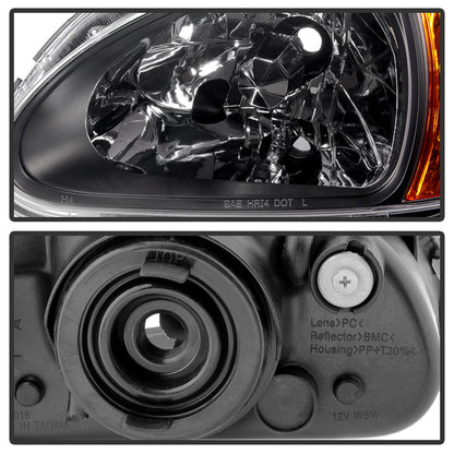 SPYDER Xtune Honda Del Sol 93-97 1Pc Amber Crystal Headlights Black HD-ON-HDEL93-1P-AM-BK 5013408
