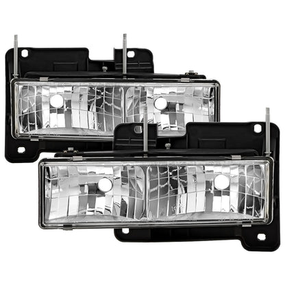 Spyder Chevy C/K Series 1500/2500 88-99/Chevy Tahoe 95-99Crystal Glass Headlights Chrm