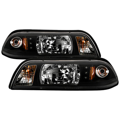 Spyder Ford Mustang 87-93 1PC LED (Replaceable LEDs)Crystal Headlights Black — 1RZU4