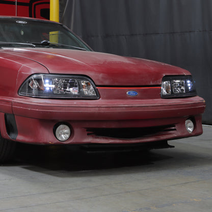Spyder Ford Mustang 87-93 1PC LED (Replaceable LEDs)Crystal Headlights Black — 1RZU4