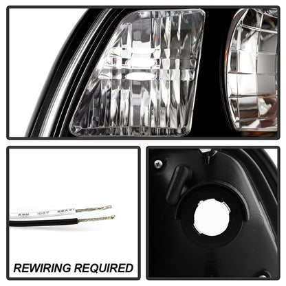 Spyder Ford Mustang 87-93 1PC LED (Replaceable LEDs)Crystal Headlights Black — 1RZU4