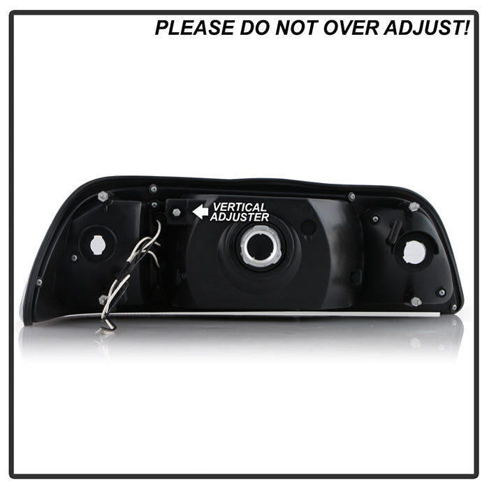 Spyder Ford Mustang 87-93 1PC LED (Replaceable LEDs)Crystal Headlights Black — 1RZU4