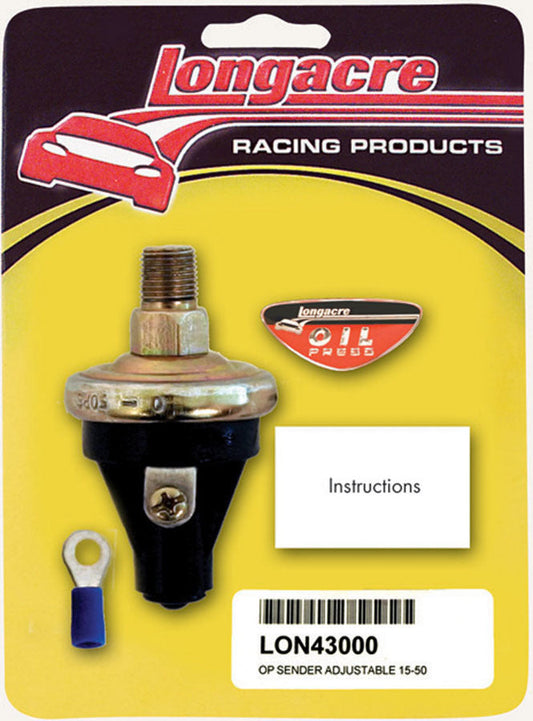 Longacre Oil Pressure Sender 1/8in. NPT 15-50psi 52-43000