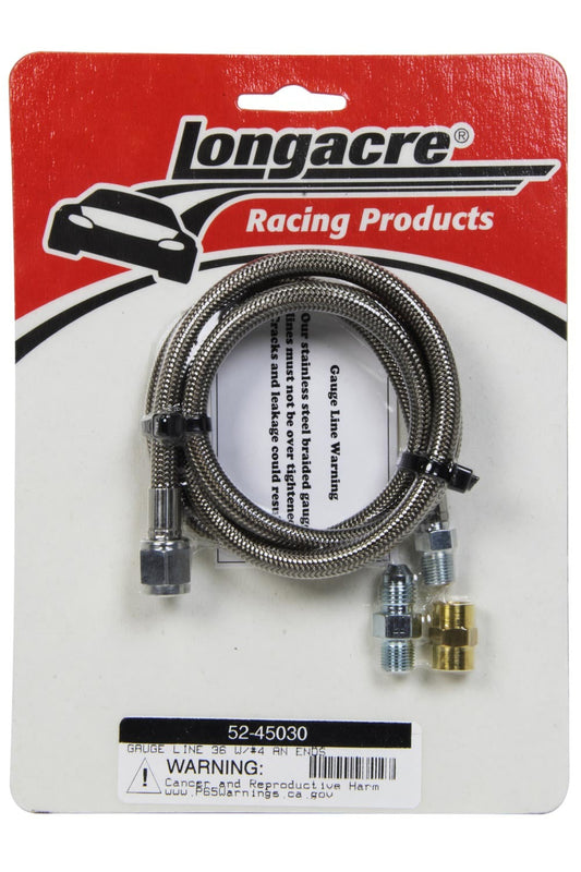 Longacre Steel Braided Gauge Line 36in 52-45030