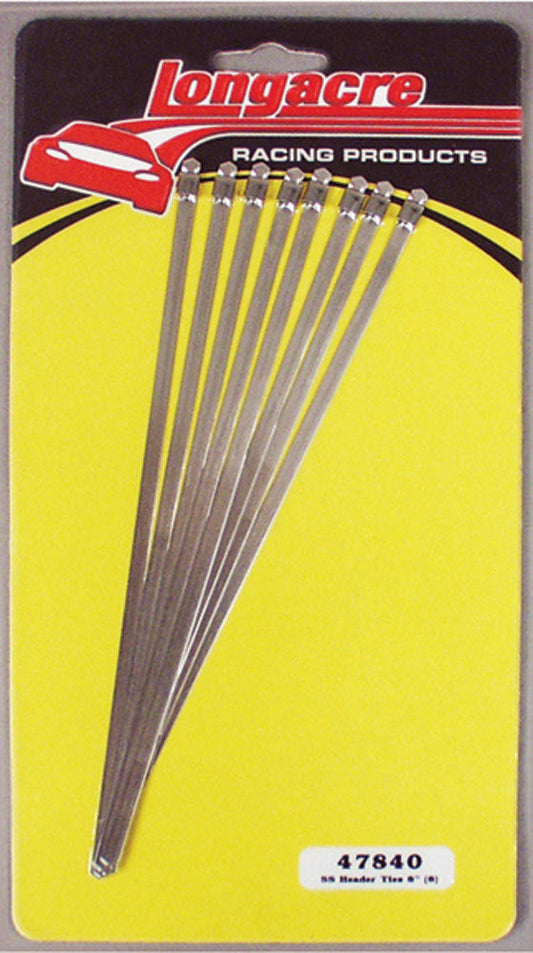 Longacre Header Wrap Ties 8in 8pk Stainless 52-47840