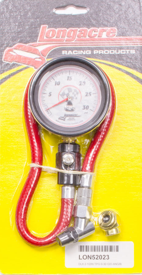 Longacre Tire Gauge 0-30PSI 2.5in GID Deluxe 52-52023
