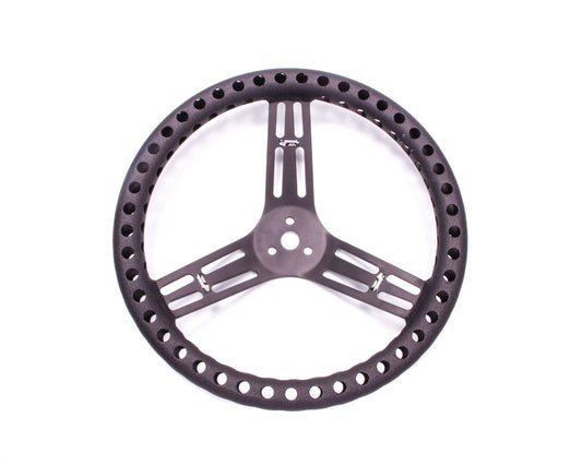 Longacre Streering Wheel 14in Dished Drilled Black 52-56833