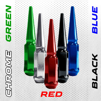10x1.25mm Extended Spike Lug Nuts - 60 Degree Taper Seat