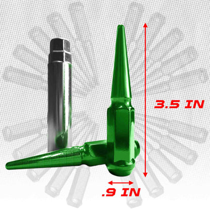 10x1.25mm Extended Spike Lug Nuts - 60 Degree Taper Seat