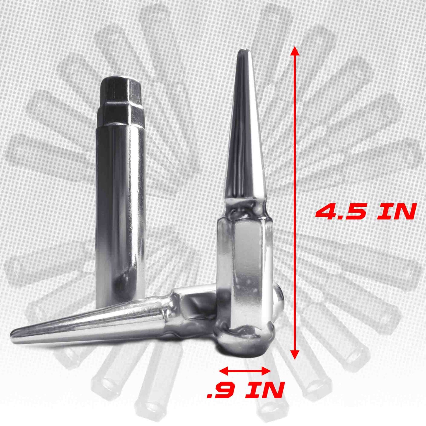 1/2 Inch Extended Spike Lug Nuts - 60 Degree Taper Seat