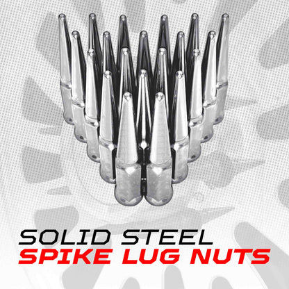 12x1.25mm Extended Spike Lug Nuts - 60 Degree Taper Seat