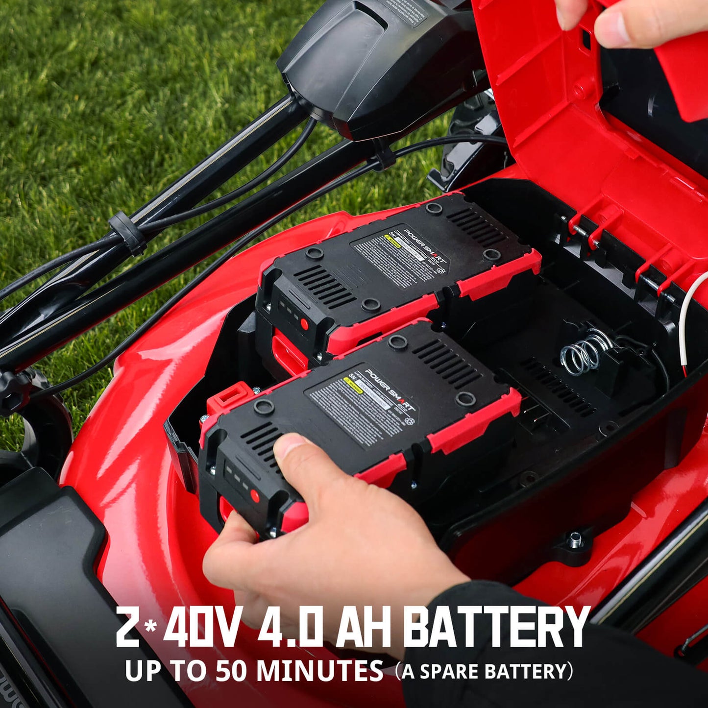PowerSmart 40V 21" Cordless Push Lawn Mower w/ Two 40V Batteries MB2400B