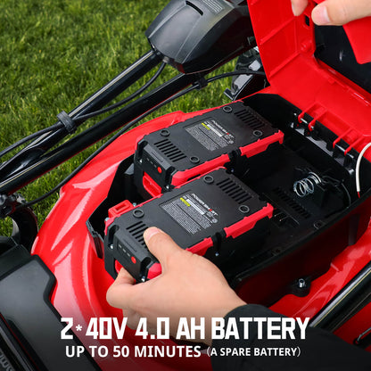 PowerSmart 40V 21" Cordless Push Lawn Mower w/ Two 40V Batteries MB2400B