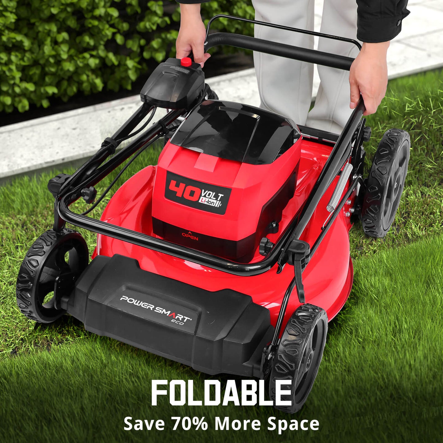 PowerSmart 40V 21" Cordless Push Lawn Mower w/ Two 40V Batteries MB2400B