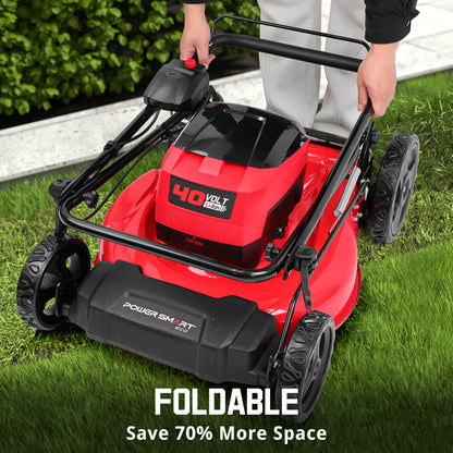 PowerSmart 40V 21" Cordless Push Lawn Mower w/ Two 40V Batteries MB2400B