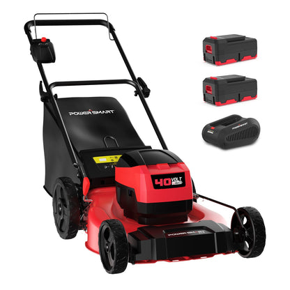 PowerSmart 40V 21" Cordless Push Lawn Mower w/ Two 40V Batteries MB2400B