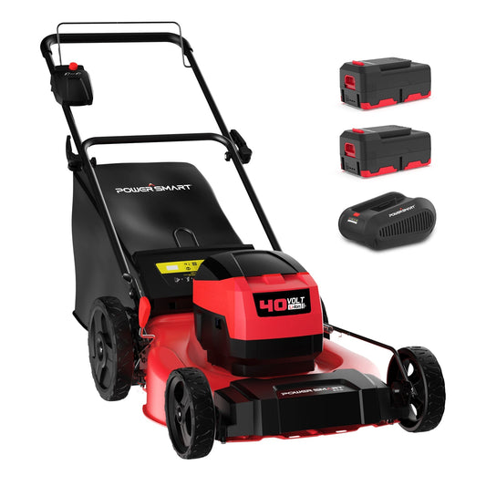 PowerSmart 40V 21" Cordless Push Lawn Mower w/ Two 40V Batteries MB2400B