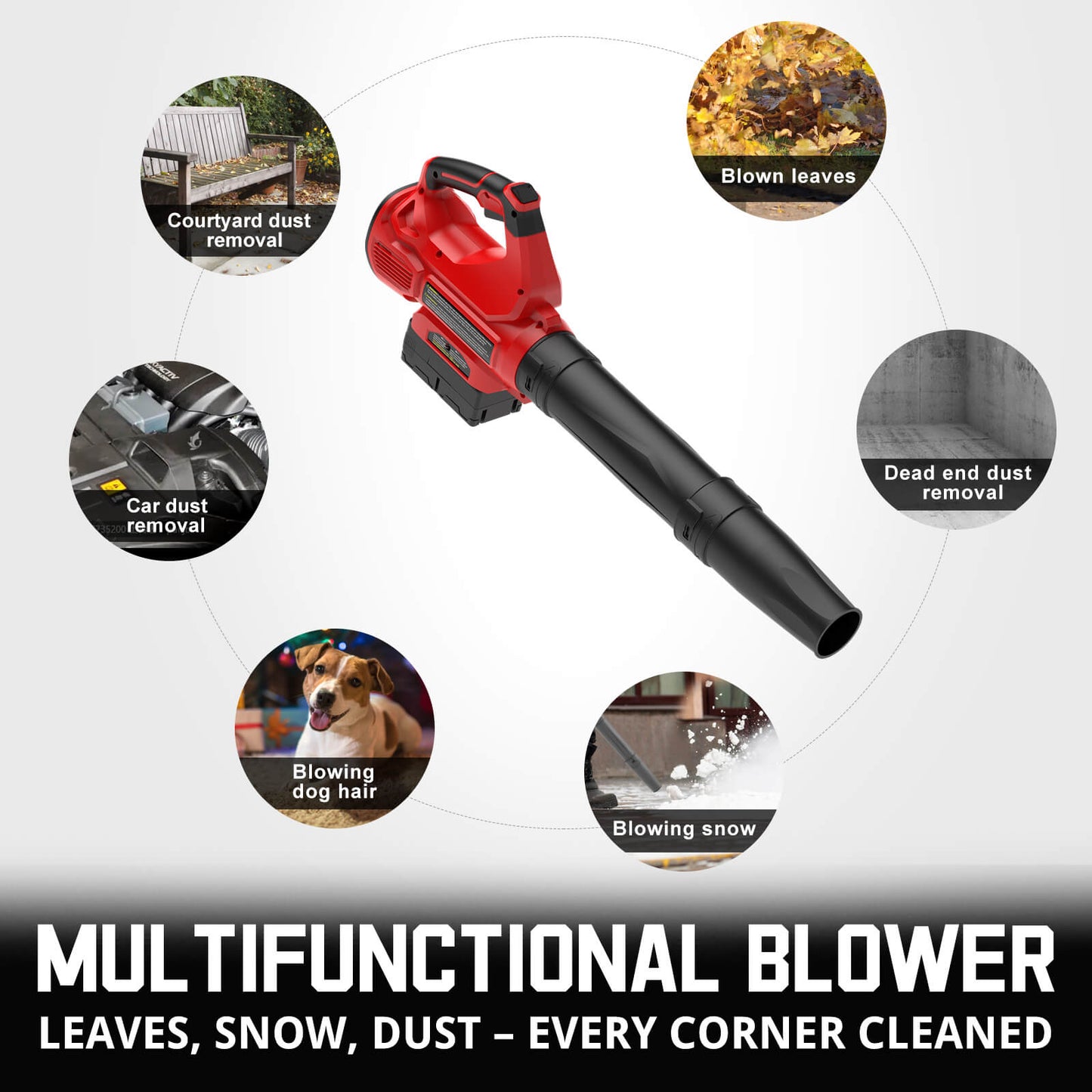 PowerSmart 450CFM Cordless Leaf Blower w/ 40V 4.0Ah Battery and Charger MB2450A