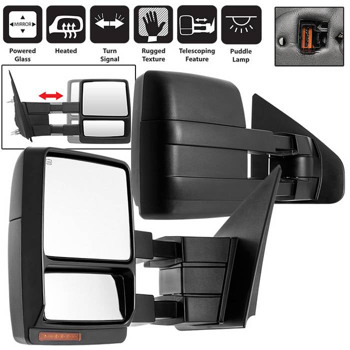 Spyder xTune Ford F-150 07-14 Heated Amber LED Signal Telescoping Mirror