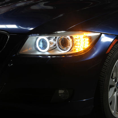 SPYDER xTune 08-13 BMW 3-Series E90/E91 4DR OEM Style Halogen Proj Headlights -Blk (PRO-JH-BE9009-AM-BK) 9943621