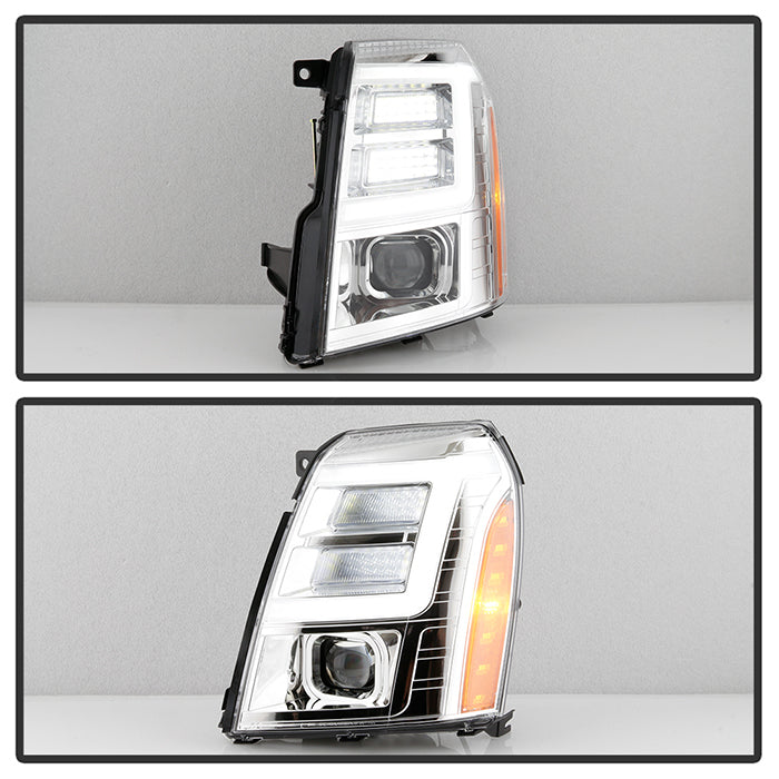 Spyder xTune 07-14 Cadillac Escalade LED DRL Projector Headlights – Chrome