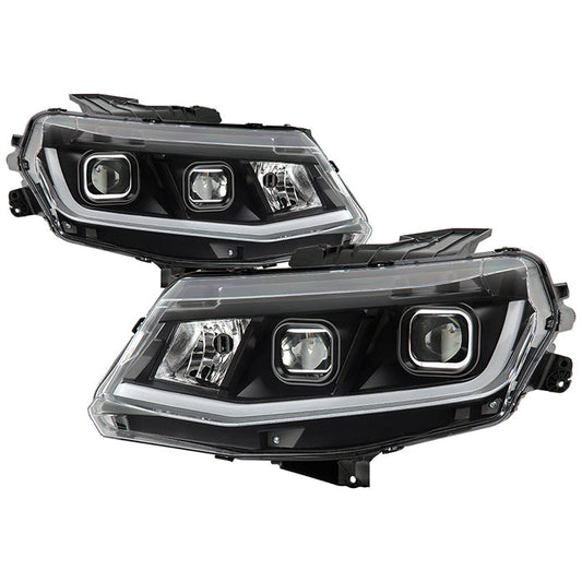 SPYDER xTune 16-18 Chevrolet Camaro Halogen Only Proj Headlights w/ DRL Tube - Black - PRO-JH-CCAM16-LB-BK 9047473