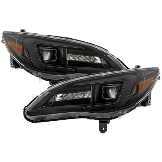 SPYDER xTune Chrysler 200 11-14 Halogen Proj. Headlights w/ Light Bar - Blk PRO-JH-CHR211-LBDRL-BK 9055546