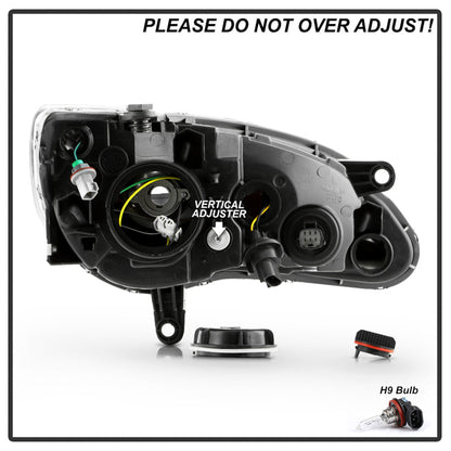 SPYDER xTune Chrysler 200 11-14 Halogen Proj. Headlights w/ Light Bar - Chrome PRO-JH-CHR211-LBDRL-C 9055553
