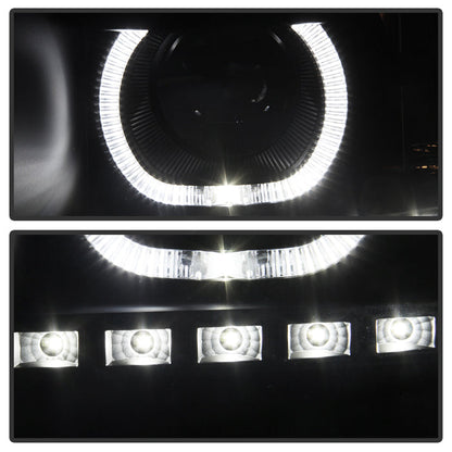SPYDER Xtune Chevy Silverado 1500/2500/3500 07-13 LED Halo Projector Headlights Black PRO-JH-CSIL07-CFB-BK 9032189