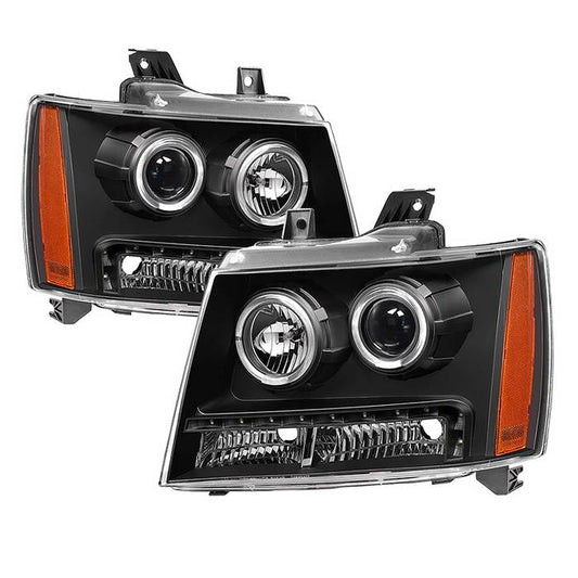 SPYDER Xtune Chevy Suburban 1500/2500 07-14 Halo Projector w/LED Headlights Black PRO-JH-CSUB07-LED-BK 9030291