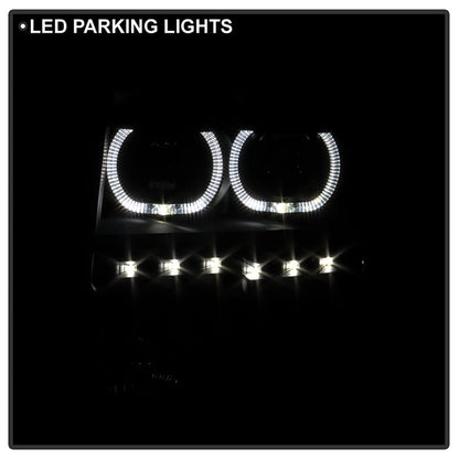 SPYDER Xtune Ford F150 09-14 Projector Headlights Halogen Model LED Halo Black Smoke PRO-JH-FF15009-CFB-BSM 9032233