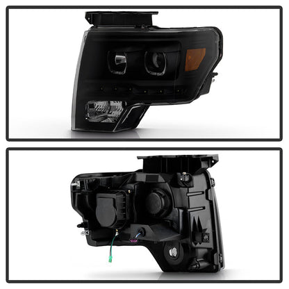 SPYDER Xtune Ford F150 09-14 Projector Headlights Halogen Model LED Halo Black Smoke PRO-JH-FF15009-CFB-BSM 9032233