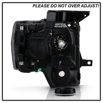 SPYDER Xtune Ford F150 09-14 Projector Headlights Halogen Model LED Halo Black Smoke PRO-JH-FF15009-CFB-BSM 9032233