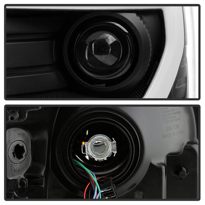 SPYDER xTune Ford F150 Projector Headlights - Light Bar DRL - Black PRO-JH-FF15009-LBDRL-BK 9037252