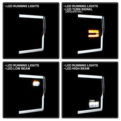 SPYDER xTune 17-19 Ford F250/350 Super Duty Halogen Only Full LED Headlights - Blk (PRO-JH-FF25017-FLED-BK) 9050824