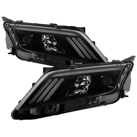 SPYDER xTune 10-12 Ford Fusion Projector Headlights - Light Tube DRL - Black Smoked (PRO-JH-FFU10-LB-BSM) 9041761