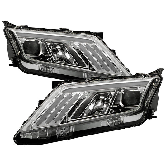 SPYDER xTune 10-12 Ford Fusion Projector Headlights - Light Tube DRL - Chrome (PRO-JH-FFU10-LB-C) 9041785