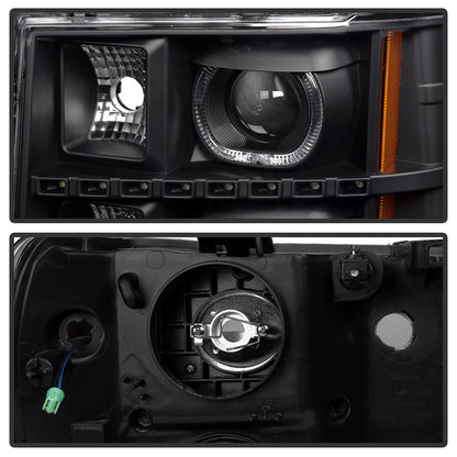 SPYDER Xtune GMC Sierra 1500/2500/3500 07-13 Projector Headlights LED Halo Black PRO-JH-GSIE07-CFB-BK 9032264