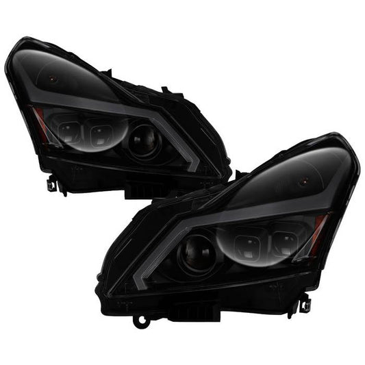 SPYDER xTune Infiniti G37 Sedan 10-13 LED Stripe Proj Headlights w/Signal - Smk (PRO-JH-IG3507-4D-LB-BSM) 9043093