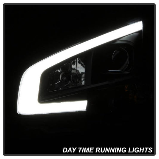 SPYDER xTune 09-14 Nissan Maxima Halogen LED Light Bar Projector Headlights - Black (PRO-JH-NM09-LB-BK) 9043055