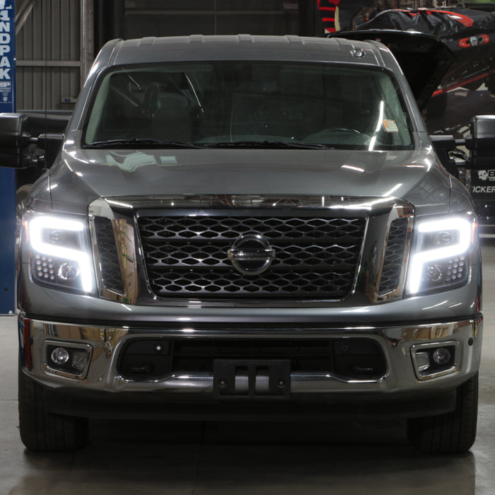 Xtune Nissan Titan (Halogen Only) 06-20 Projector Headlights Black Pro-Jh-NTI16-Lbbrl-Bk