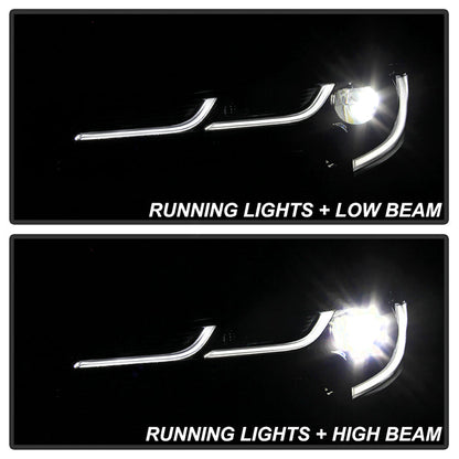 xTune US Built Toyota Corolla 18-20 L LE LED Proj Headlights-SE Style Black