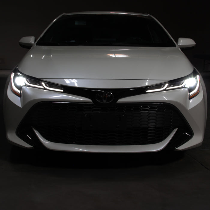 xTune US Built Toyota Corolla 18-20 L LE LED Proj Headlights-SE Style Black