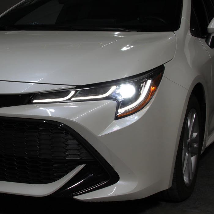 xTune US Built Toyota Corolla 18-20 L LE LED Proj Headlights-SE Style Black